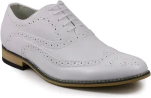 Metrocharm MC102 Men's Wing Tip Perforated Lace Up Oxford Dress Shoes