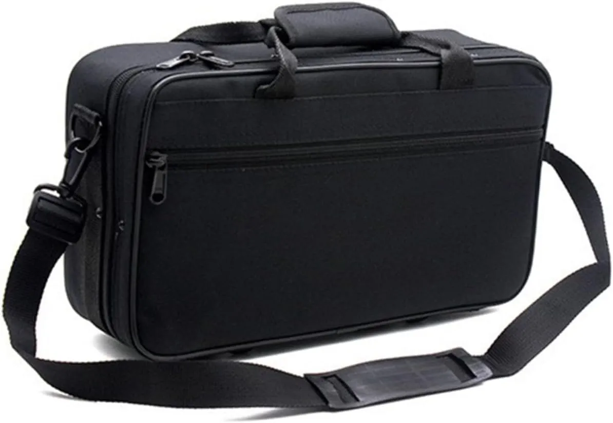 Mikinona Clarinet Case Black Tube Cloth Bag Shoulder Bag Handle Carrying Case for Clarinet Accessories Compartment