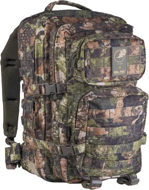 Mil-Tec Unisex Assault Pack - Rugged Durable Lightweight Ergonomic Versatile Tactical Outdoor Camping Hiking Backpack with Adjustable Padded Shoulder Straps & MOLLE Loops, Phantomleaf WASP I Z3A, 36L
