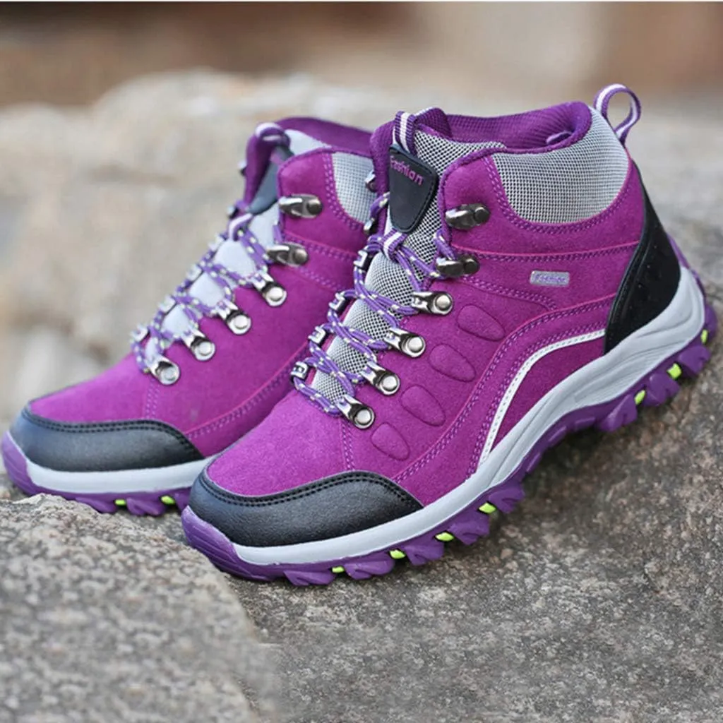 MIOKE Women's Casual Hiking Boots Running Trail Hiker Waterproof Non-Slip Outdoor High-top Climbing Shoes