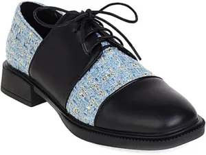 MIOKE Women's Classic Lace UP Oxfords Shoes Wingtip Perforated Flat Low Heel Casual Vintage Oxford Brogues