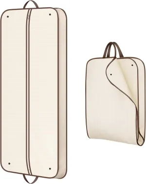 MISSLO 60" Foldable Garment Bags for Travel for Women Dress Bags for Gowns Long Hanging Bag for Closet Storage Dress Protector Bag for Gowns, Suits, Coats, Beige