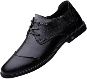 Modern Casual Brogues Wingtips Dress Shoes Classic Business Oxford Shoes Men's Elegant Lace-up Office Shoes