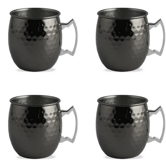 Moscow Mule Barrell Copper Plated Cups Black 500ml