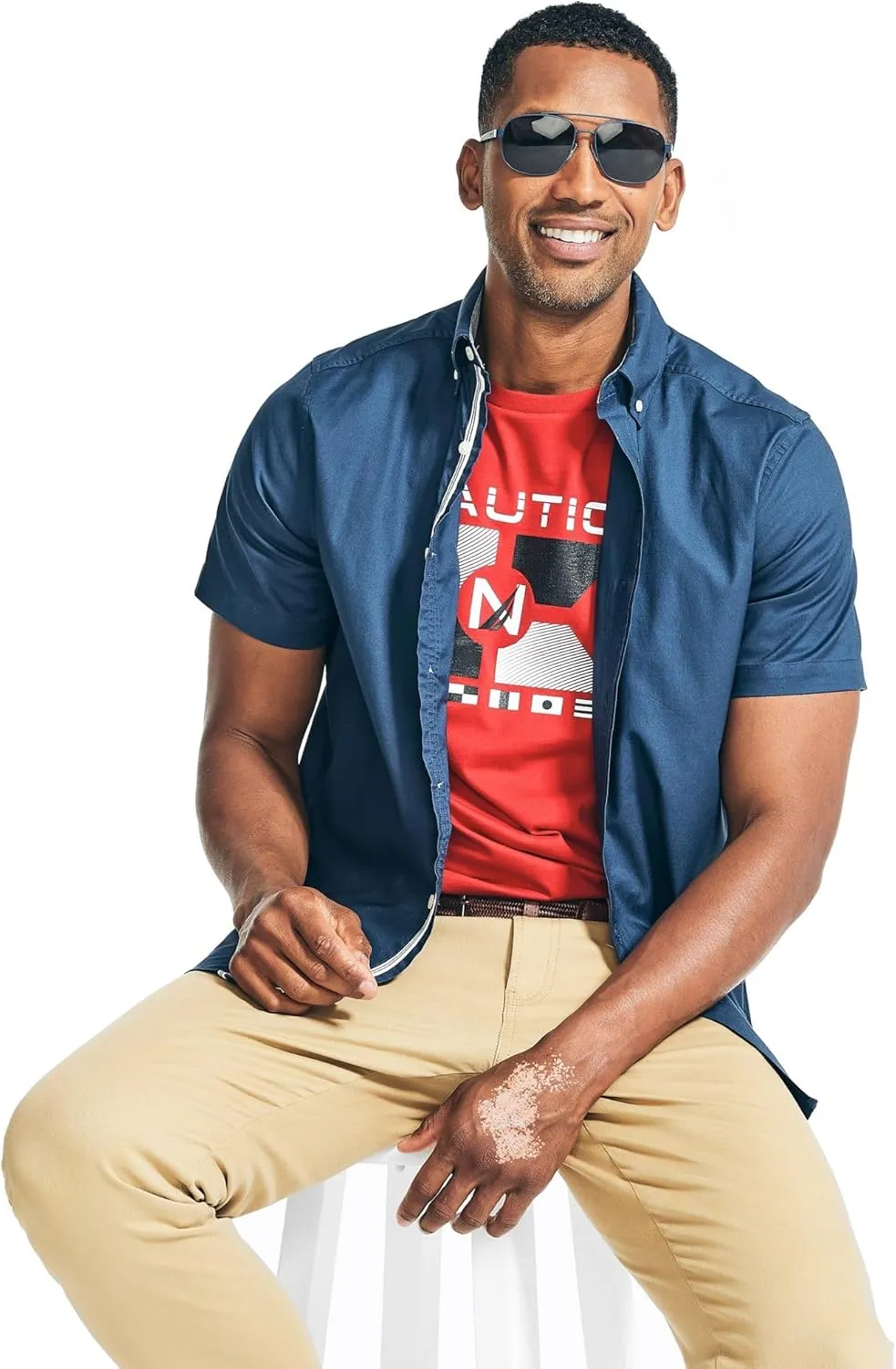 Nautica Men's Oxford Short-Sleeve Shirt