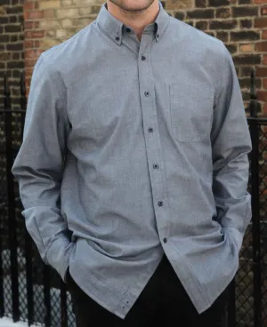 Navy Classic Fit Chambray Oxford Shirt