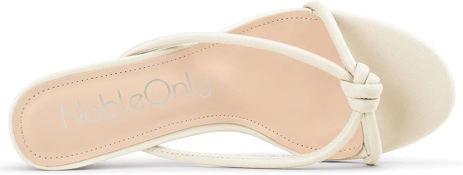 NobleOnly Women's Black Kitten Heel Mule Sandals, 2.4 Inches, Open Toe, Slip On, Party, Prom, Wedding, Evening, Classic Style