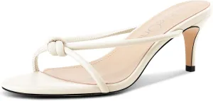 NobleOnly Women's Black Kitten Heel Mule Sandals, 2.4 Inches, Open Toe, Slip On, Party, Prom, Wedding, Evening, Classic Style