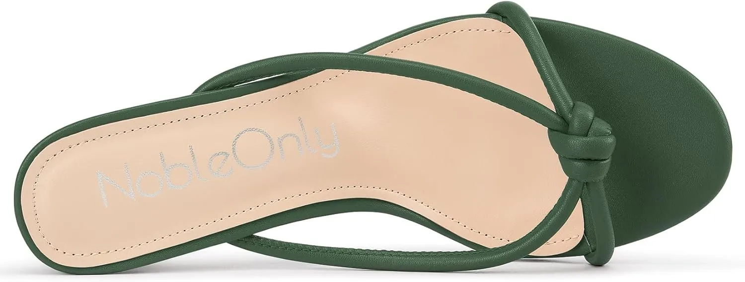NobleOnly Women's Black Kitten Heel Mule Sandals, 2.4 Inches, Open Toe, Slip On, Party, Prom, Wedding, Evening, Classic Style