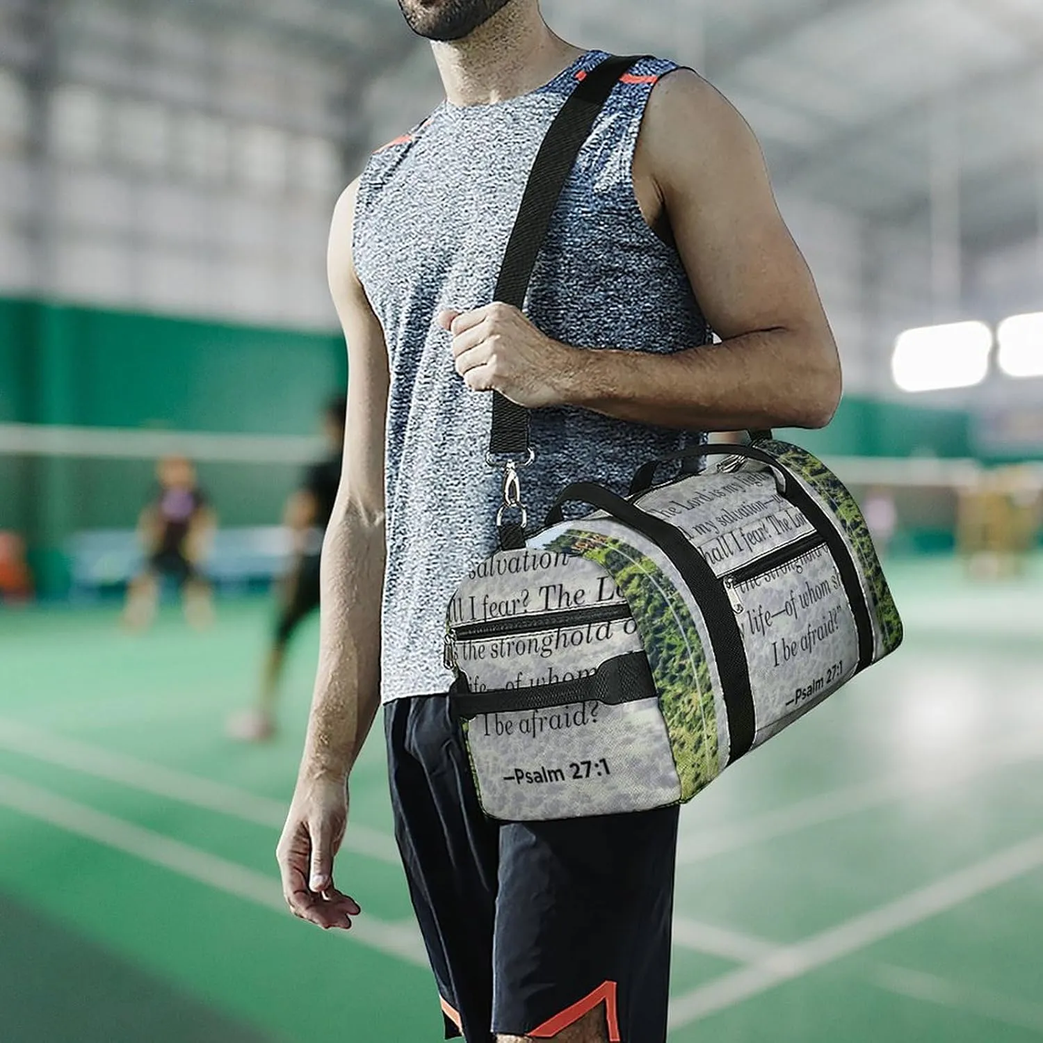 Numbers Bible Verse Classic Round Fitness Bag with Large Capacity Backpack And Waterproof Bag