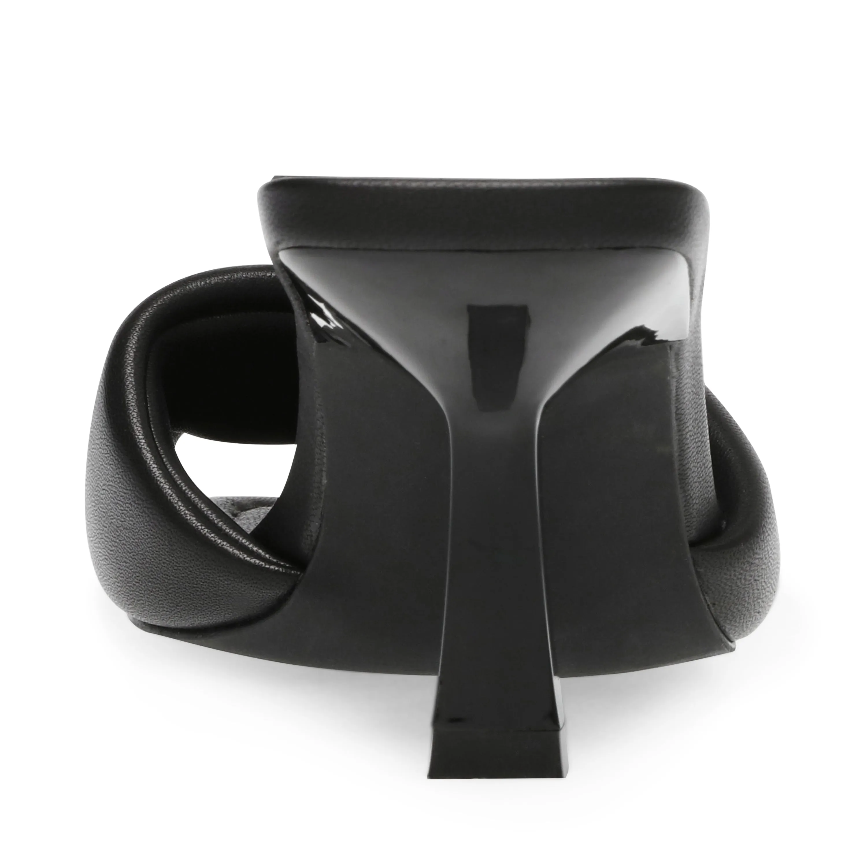On Heeled Kitten Thai Madden Toe Expedited shipping Leather Puffy Sandals Slip Limited edition Steve Square Black