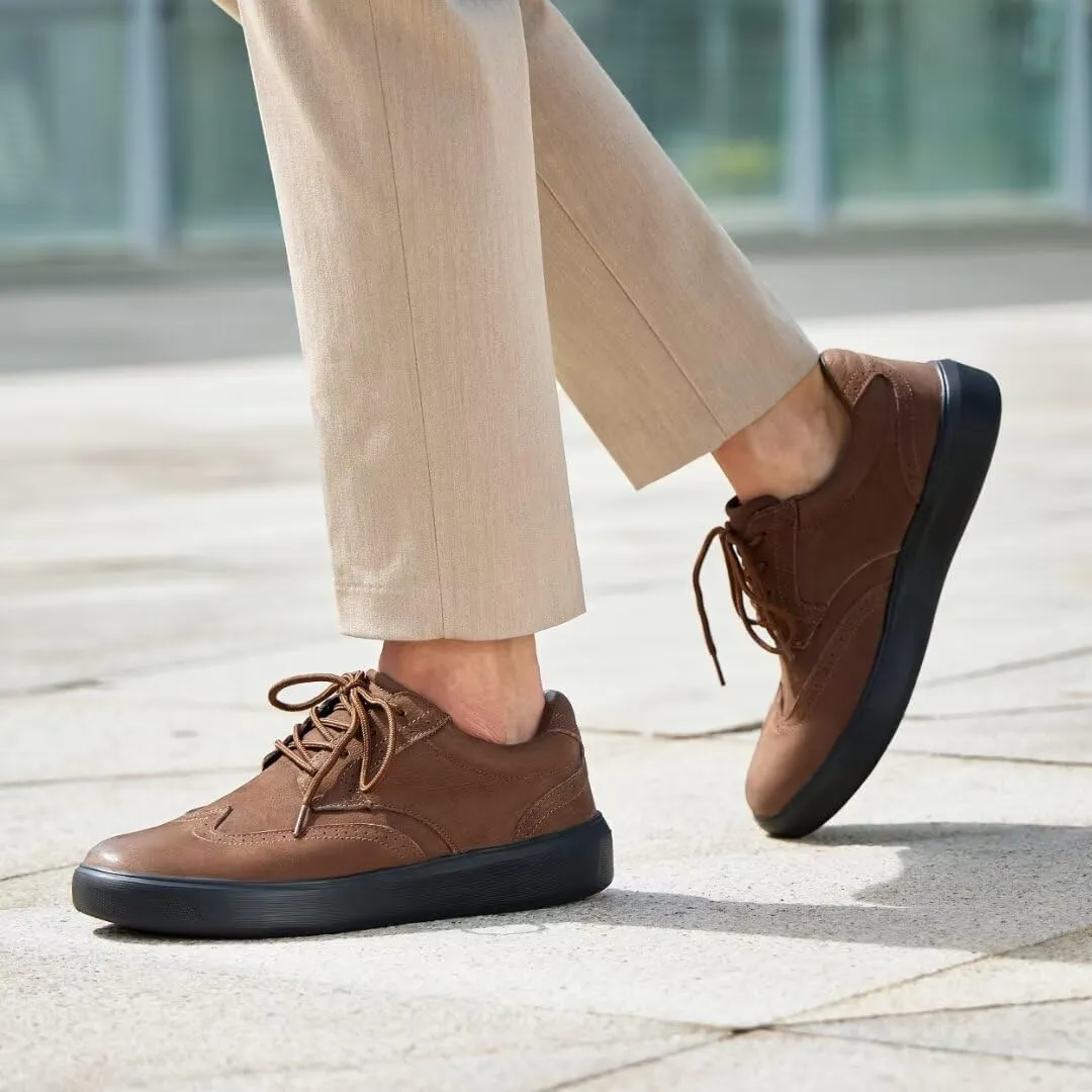 OrthoComfoot Men's Orthopedic Leather Dress Walking Shoes: Comfortable Plantar Fasciitis Oxford with Arch Support, Flat Feet Casual Business Work Shoes for Foot and Heel Pain Relief