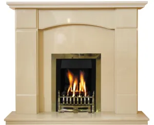 Oxford Marble Fireplace With Brass Gas Fire with coals - G3 Package