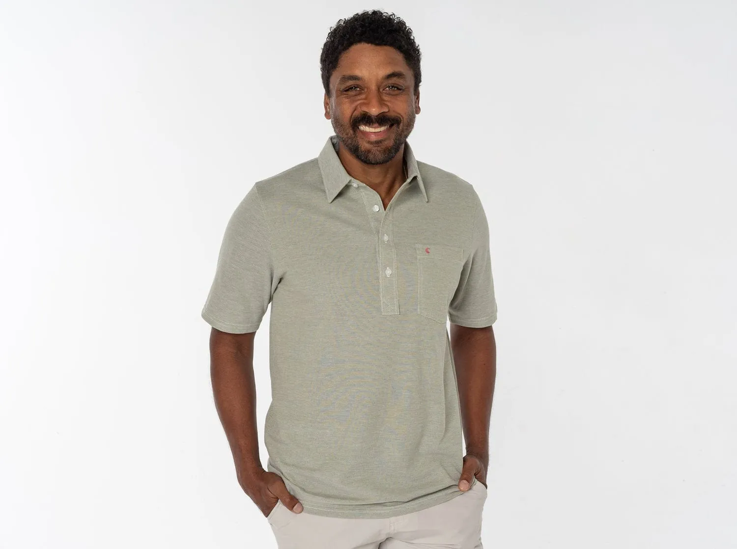 Oxford Pique Players Shirt - Olive