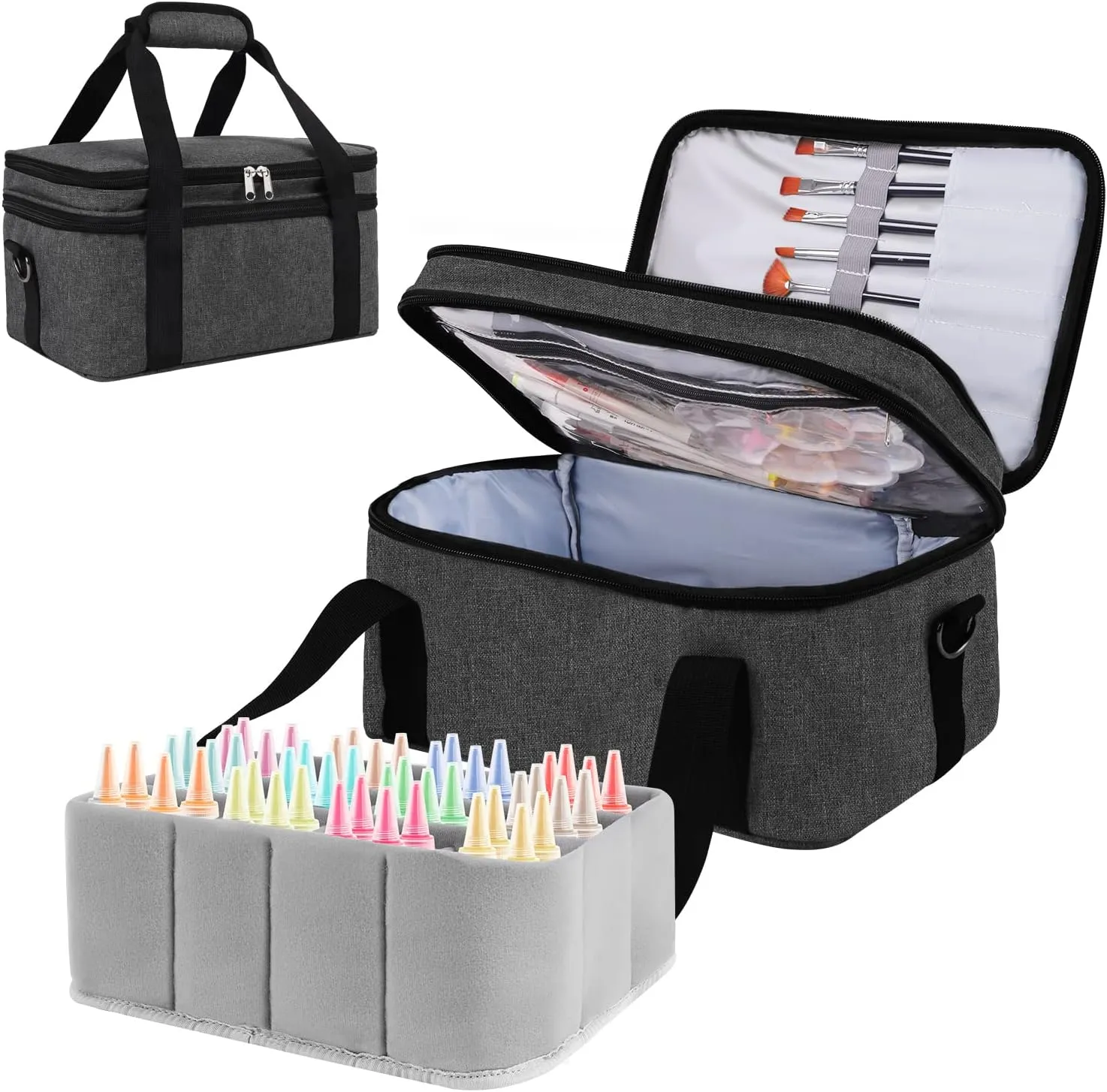 Paint Organizer Paint Brush Holder Acrylic Paint Storage Art & Craft Supply Storage Paint Bottle Organizer Professional Storage Display Organizer for Paintbrushes And Paint Tubes