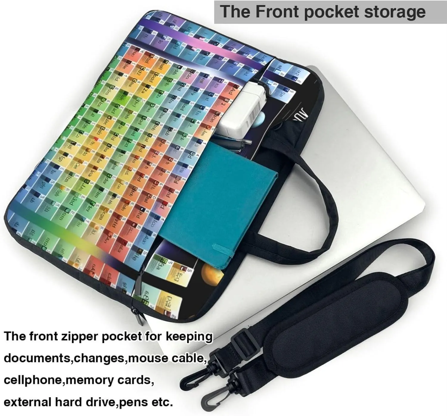 Periodic table of elements Print Laptop Case and Computer Bag - Versatile Laptop Bag for Men Laptop Shoulder Bag