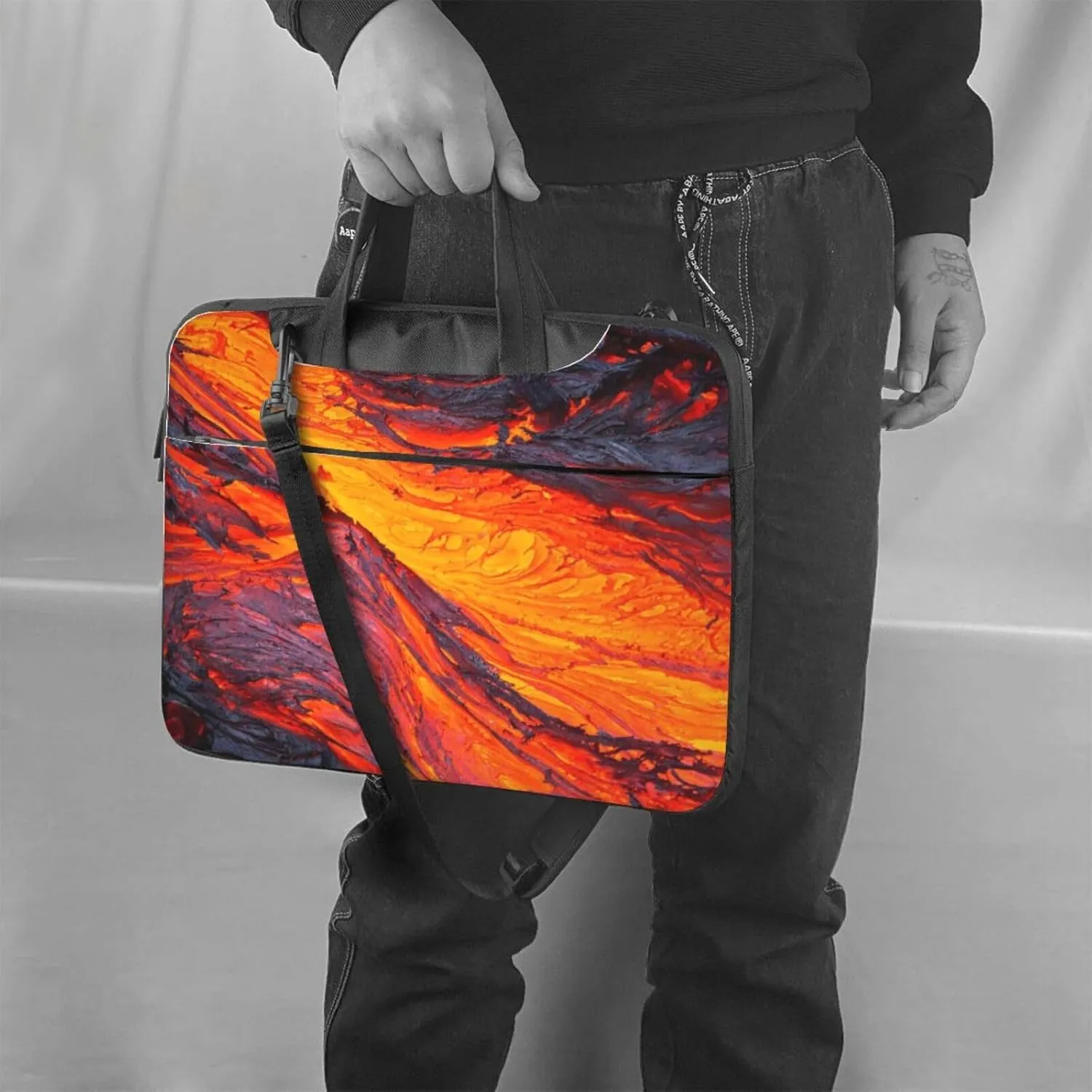 Peynir Lava Magma Laptop Bag Shoulder Messenger Bag Computer Briefcase Bag For Business Office Work