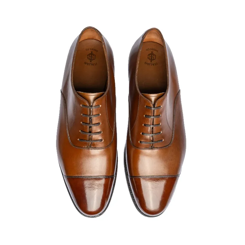 Plain Classic Captoe Leather Oxford Shoes