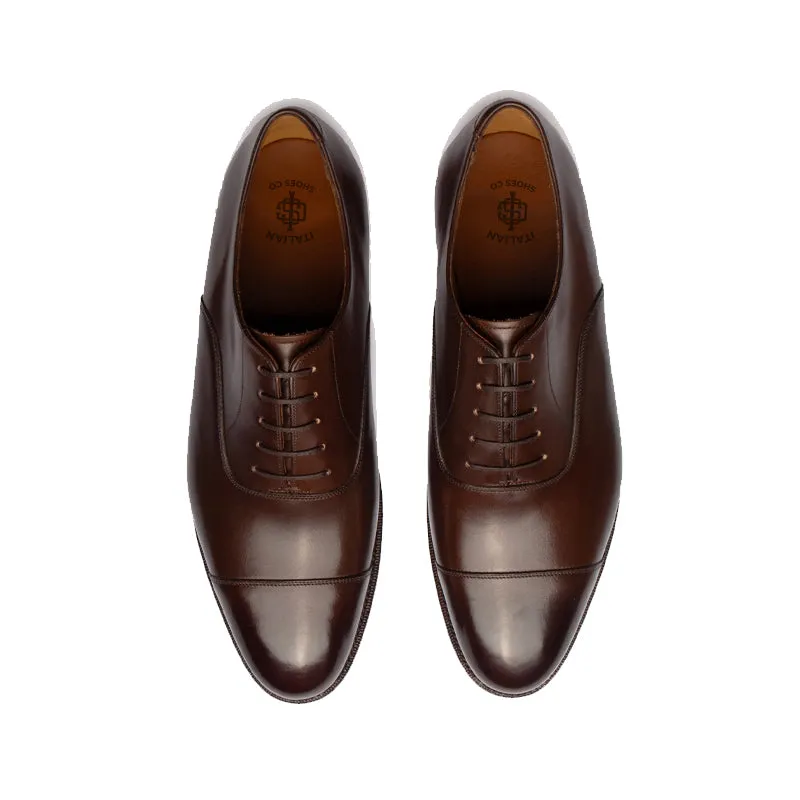 Plain Classic Captoe Leather Oxford Shoes