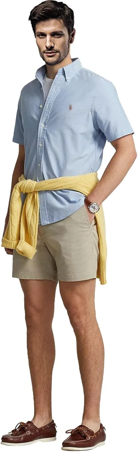 Polo Men's Short Sleeve Classic Fit Oxford Shirt for Business Casual
