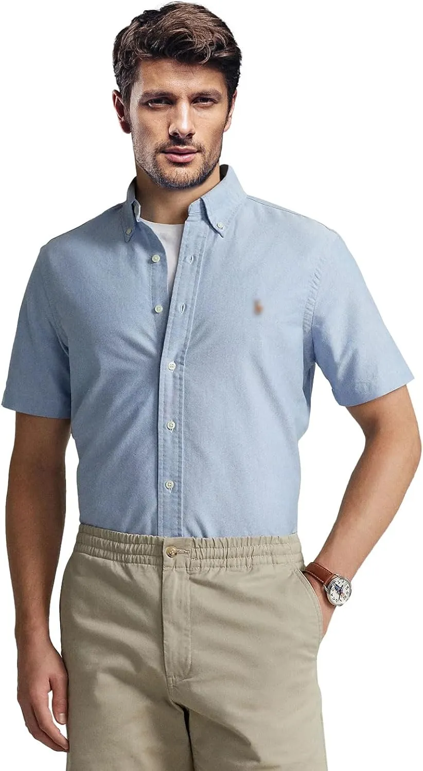 Polo Men's Short Sleeve Classic Fit Oxford Shirt for Business Casual