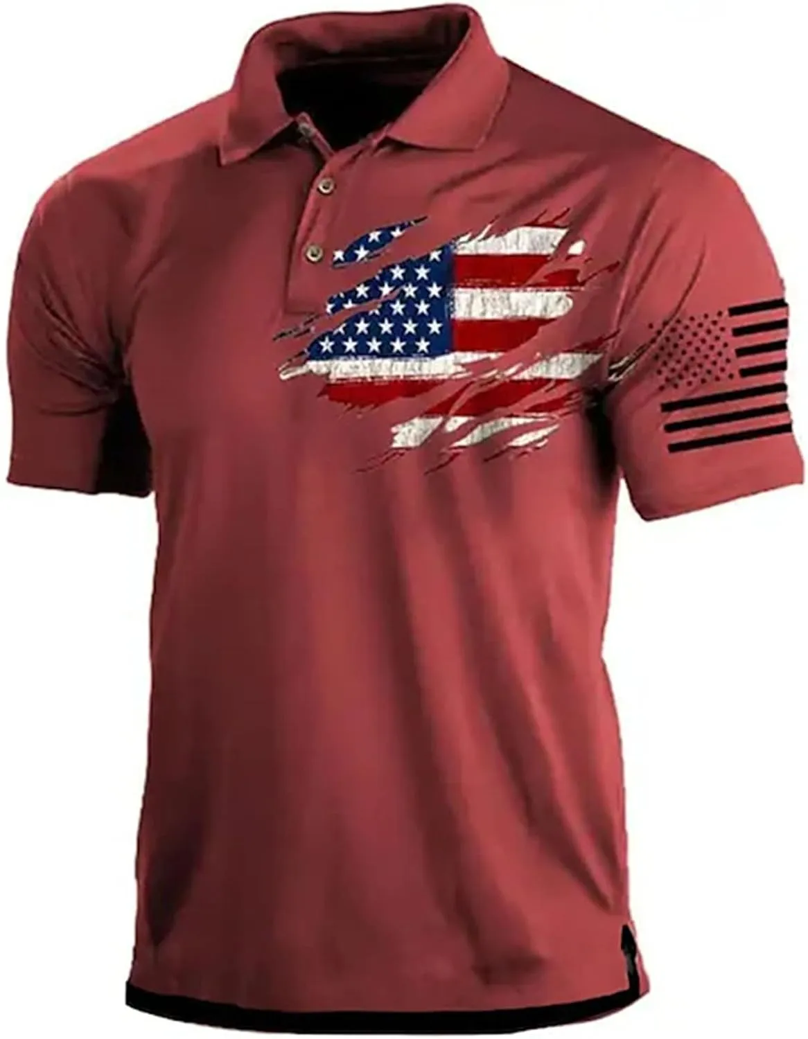 Polo Shirts for Men American Flag Graphic Summer Regular Fit Patriotic Tshirts 4th of July Party Short Sleeve Tees