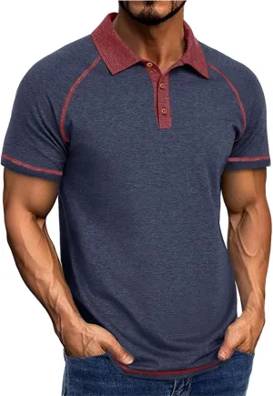 Polo Shirts for Men Short Sleeve Quick Dry Moisture Wicking Workout Tennis Shirt Preformance Golf T-Shirt Vintage Tee
