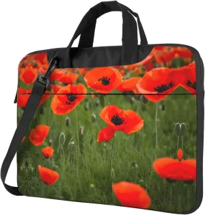 Poppy Flowers Petals Print Messenger Bag & Case Shoulder Strap Fashionable Laptop Bag for Business Travel