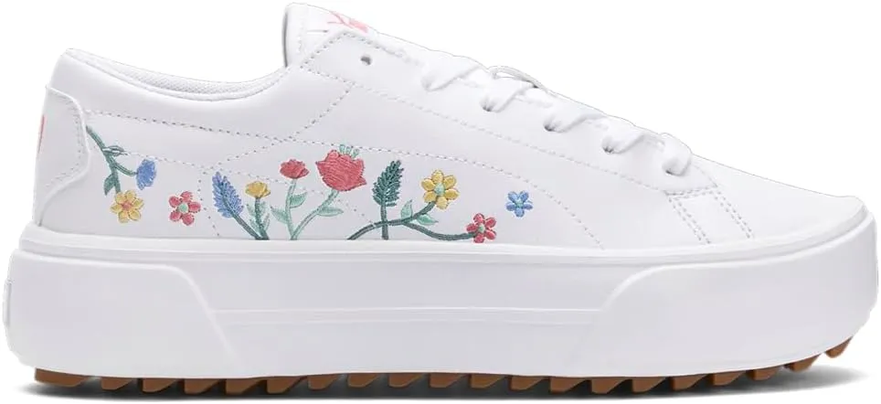 PUMA Womens Kaia Floral Platform Sneakers Shoes Casual - White - Size 9.5 M