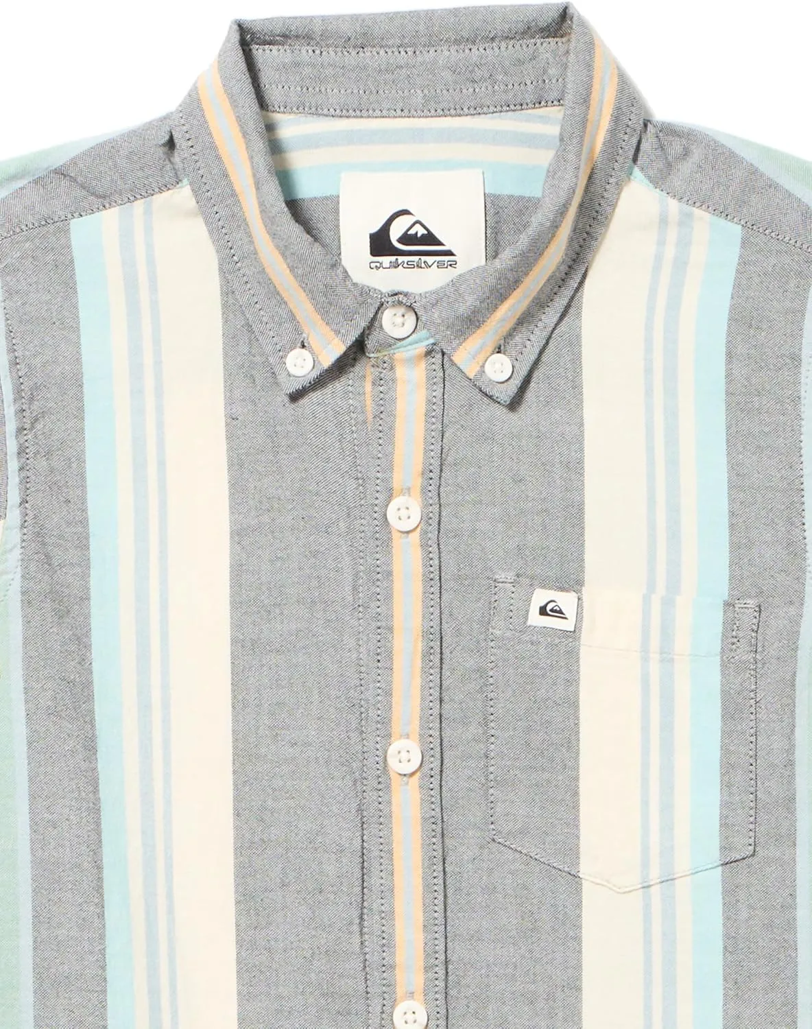 Quiksilver Boy's Oxford Strip Classic Button Up Woven Top Youth