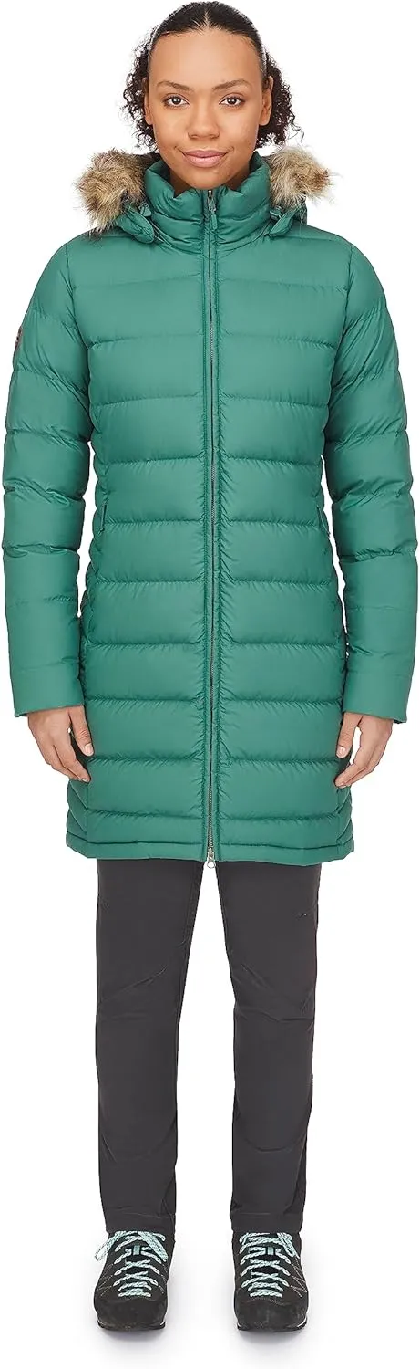 Rab Women's Deep Cover 700-Fill Long Down Parka Winter Coat for Hiking and Apres-Ski