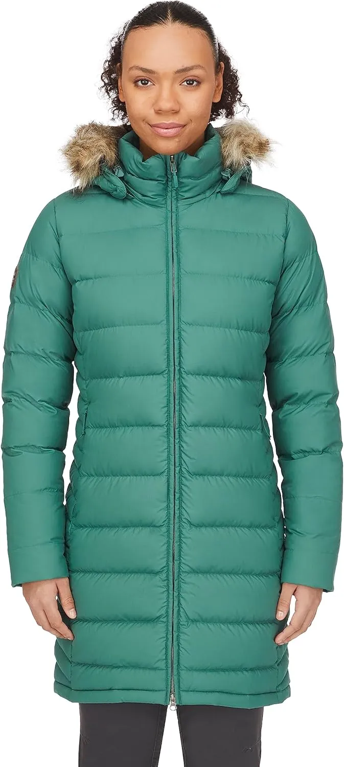 Rab Women's Deep Cover 700-Fill Long Down Parka Winter Coat for Hiking and Apres-Ski