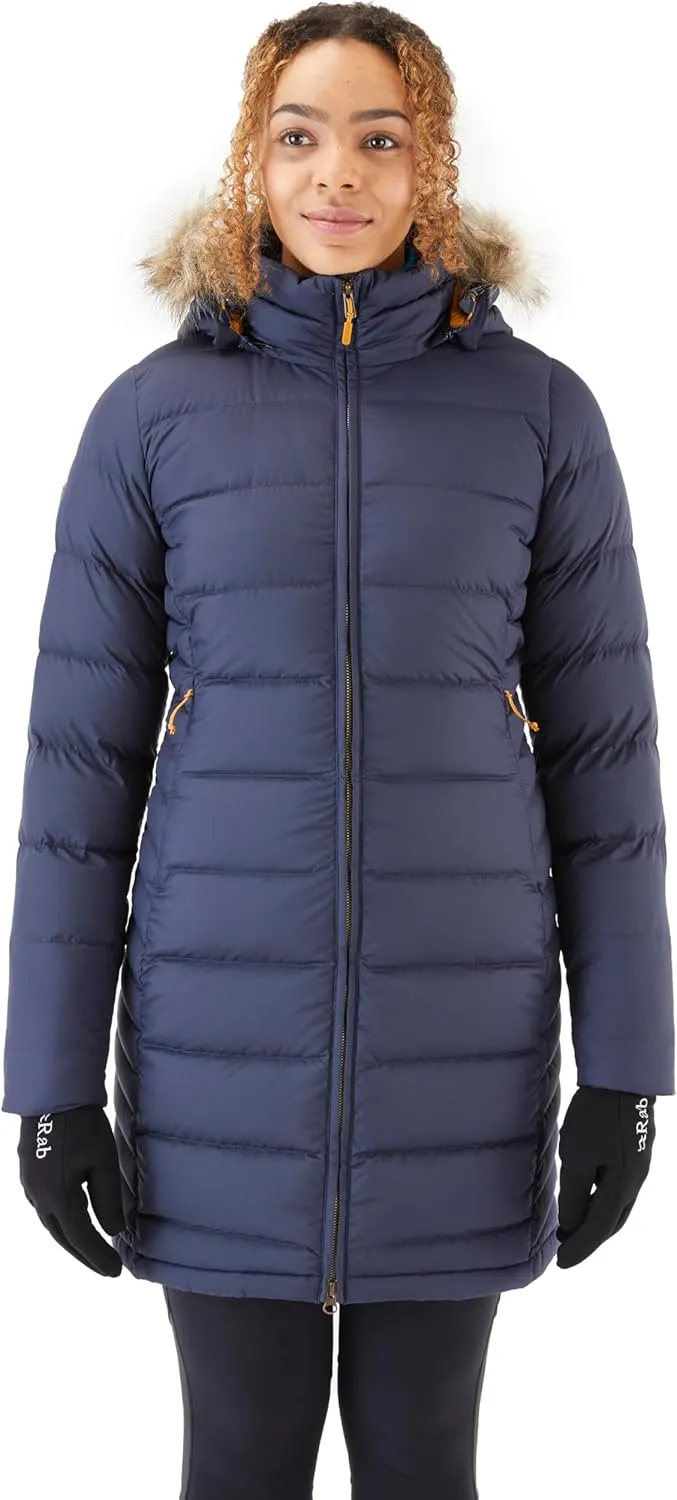 Rab Women's Deep Cover 700-Fill Long Down Parka Winter Coat for Hiking and Apres-Ski