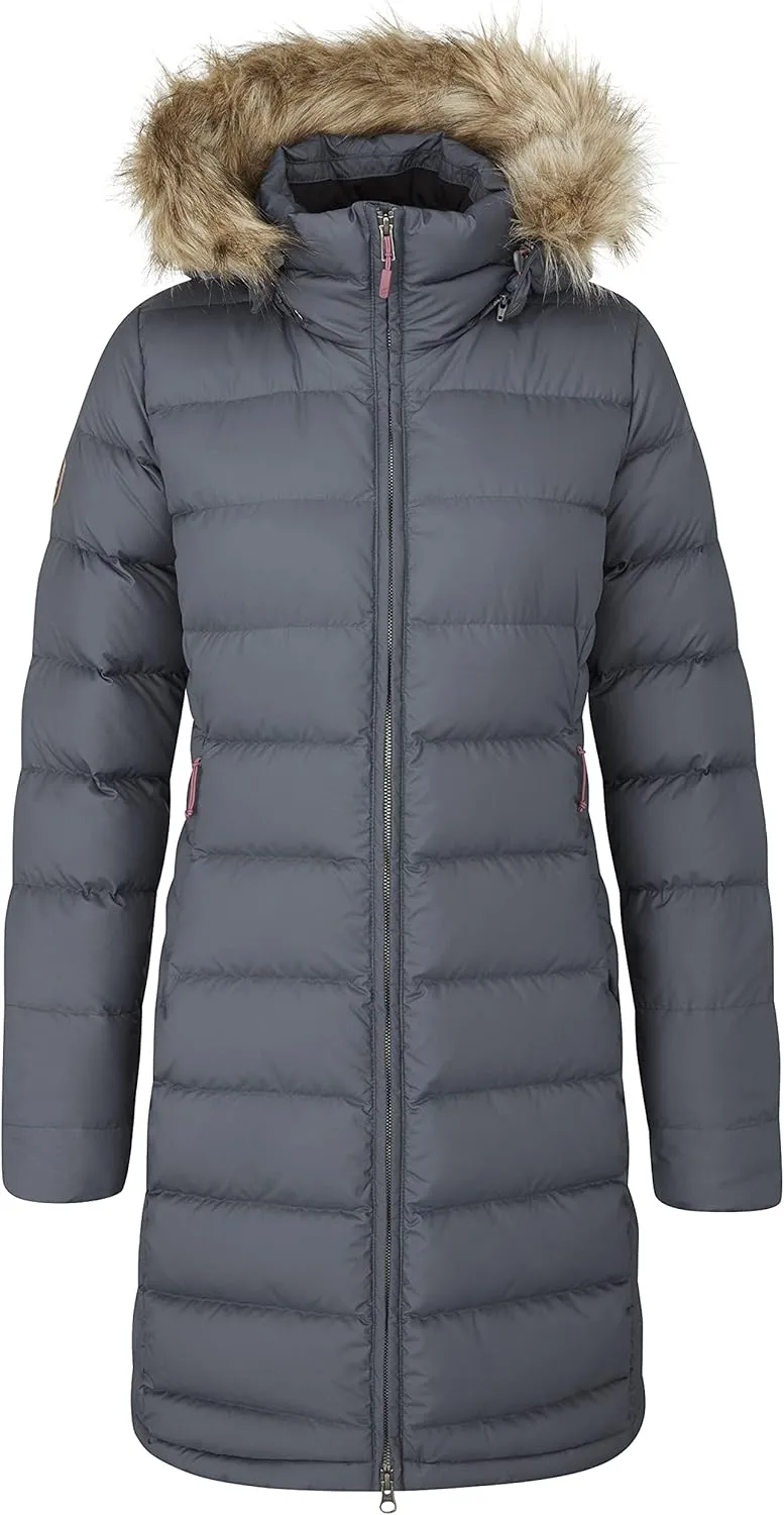 Rab Women's Deep Cover 700-Fill Long Down Parka Winter Coat for Hiking and Apres-Ski