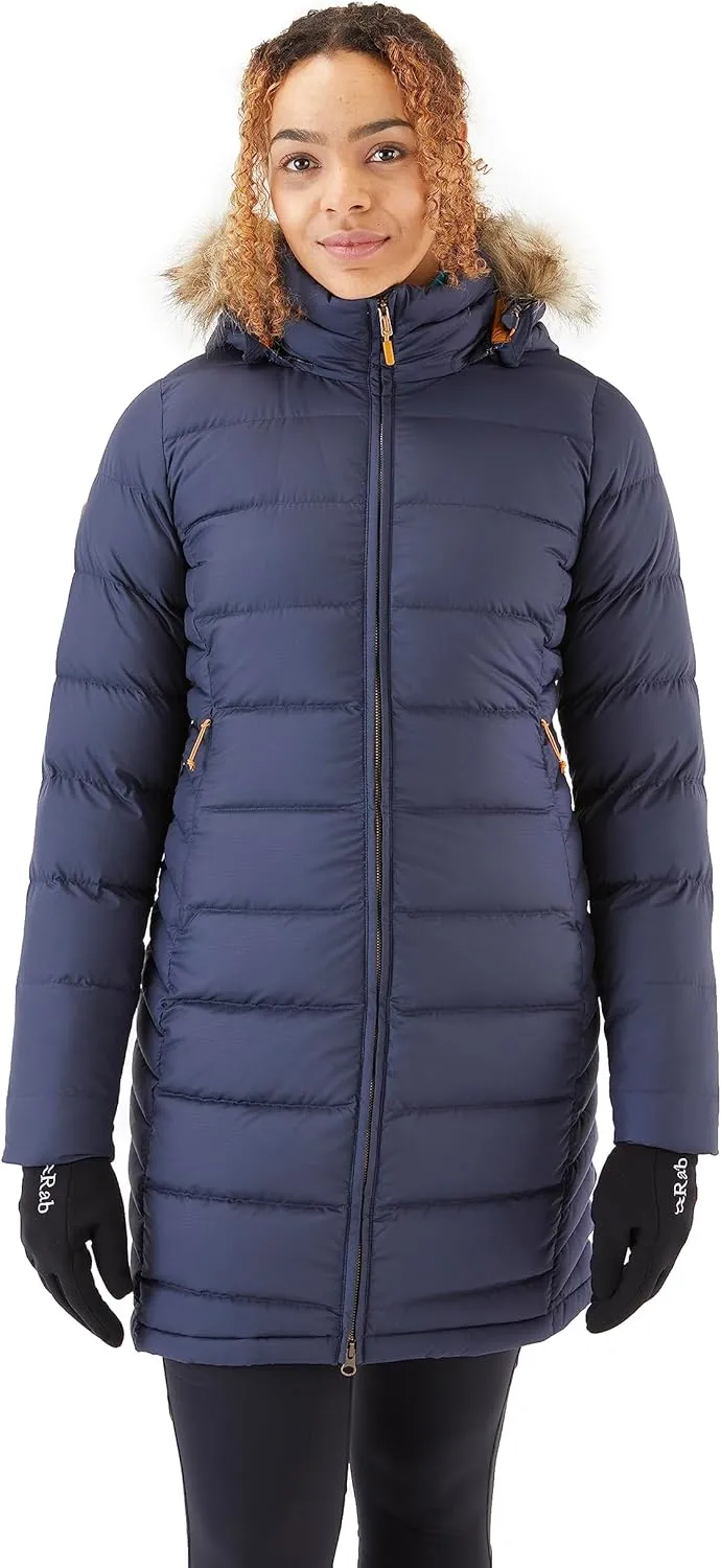 Rab Women's Deep Cover 700-Fill Long Down Parka Winter Coat for Hiking and Apres-Ski