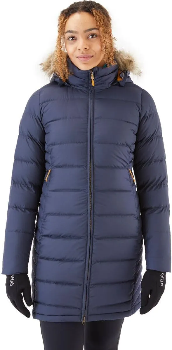 Rab Women's Deep Cover 700-Fill Long Down Parka Winter Coat for Hiking and Apres-Ski