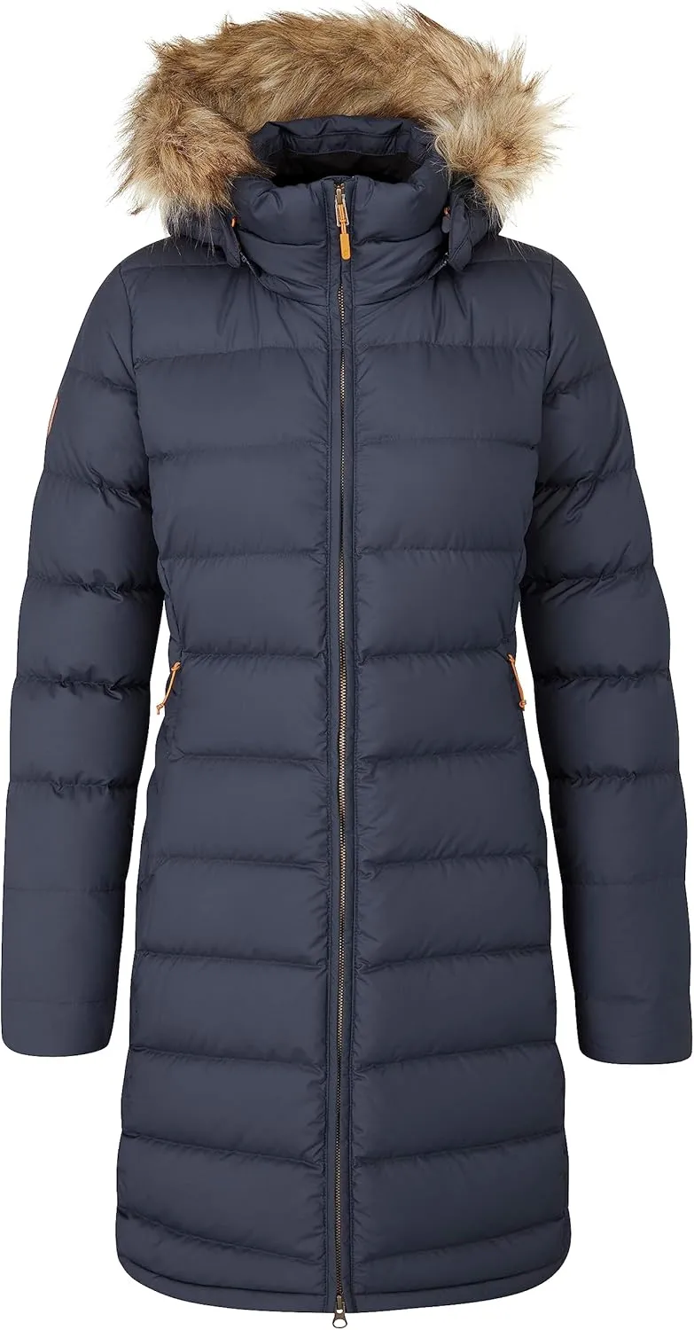 Rab Women's Deep Cover 700-Fill Long Down Parka Winter Coat for Hiking and Apres-Ski