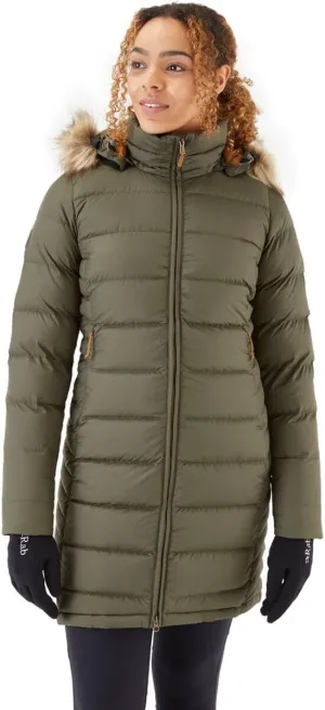 Rab Women's Deep Cover 700-Fill Long Down Parka Winter Coat for Hiking and Apres-Ski