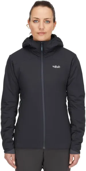 Rab Women's Xenair Alpine Light Hooded Insulated Jacket for Hiking & Mountaineering - Ebony - Medium