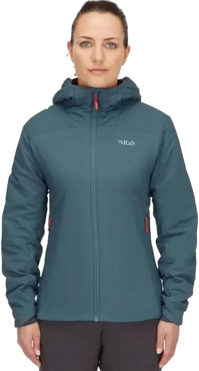 Rab Women's Xenair Alpine Light Hooded Insulated Jacket for Hiking & Mountaineering - Orion Blue - X-Small