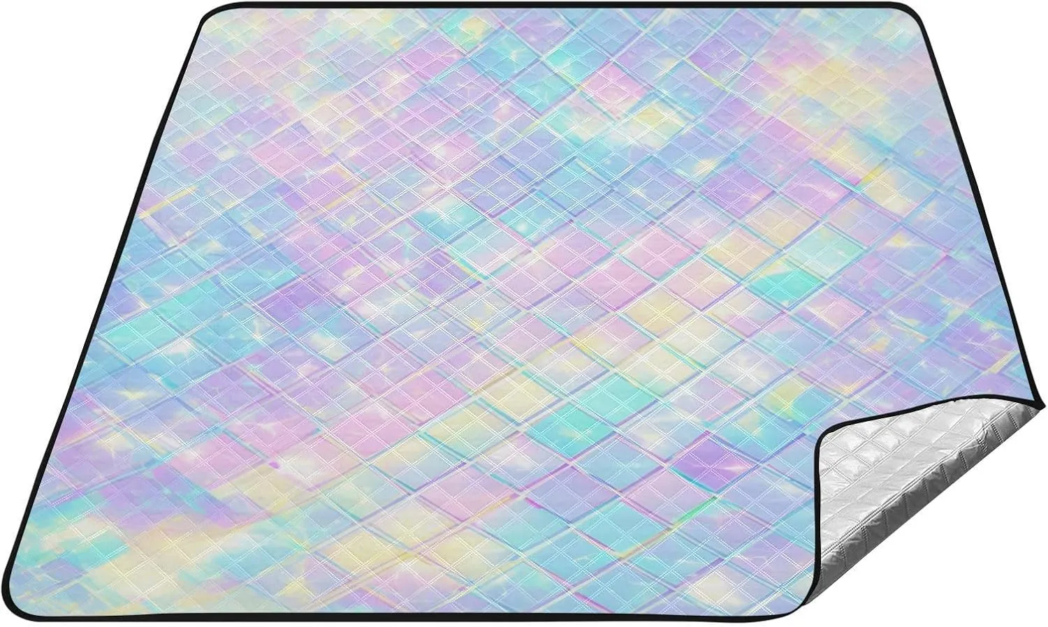 Rainbow Dragon Scales Shimmering Waterproof Park Blanket Portable Park Foldable Mat for Ground Picnic Items Manta para hacer Picnic