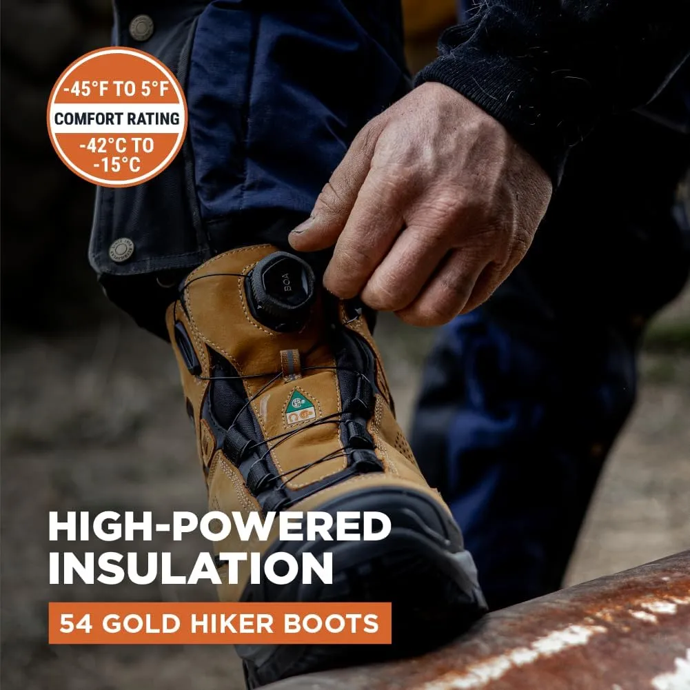RefrigiWear Men’s 54 Gold Insulated Hiker Boots for Working, -45°F (-42°C)