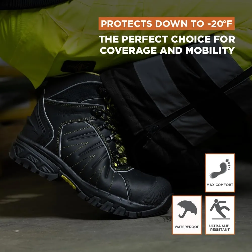 RefrigiWear Men’s OnyxRidge Hiker, Insulated Waterproof Leather Work Boots, -20°F to 30°F (-29°C to 1°C), Black