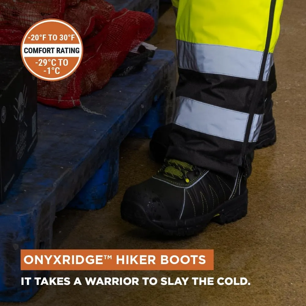 RefrigiWear Men’s OnyxRidge Hiker, Insulated Waterproof Leather Work Boots, -20°F to 30°F (-29°C to 1°C), Black