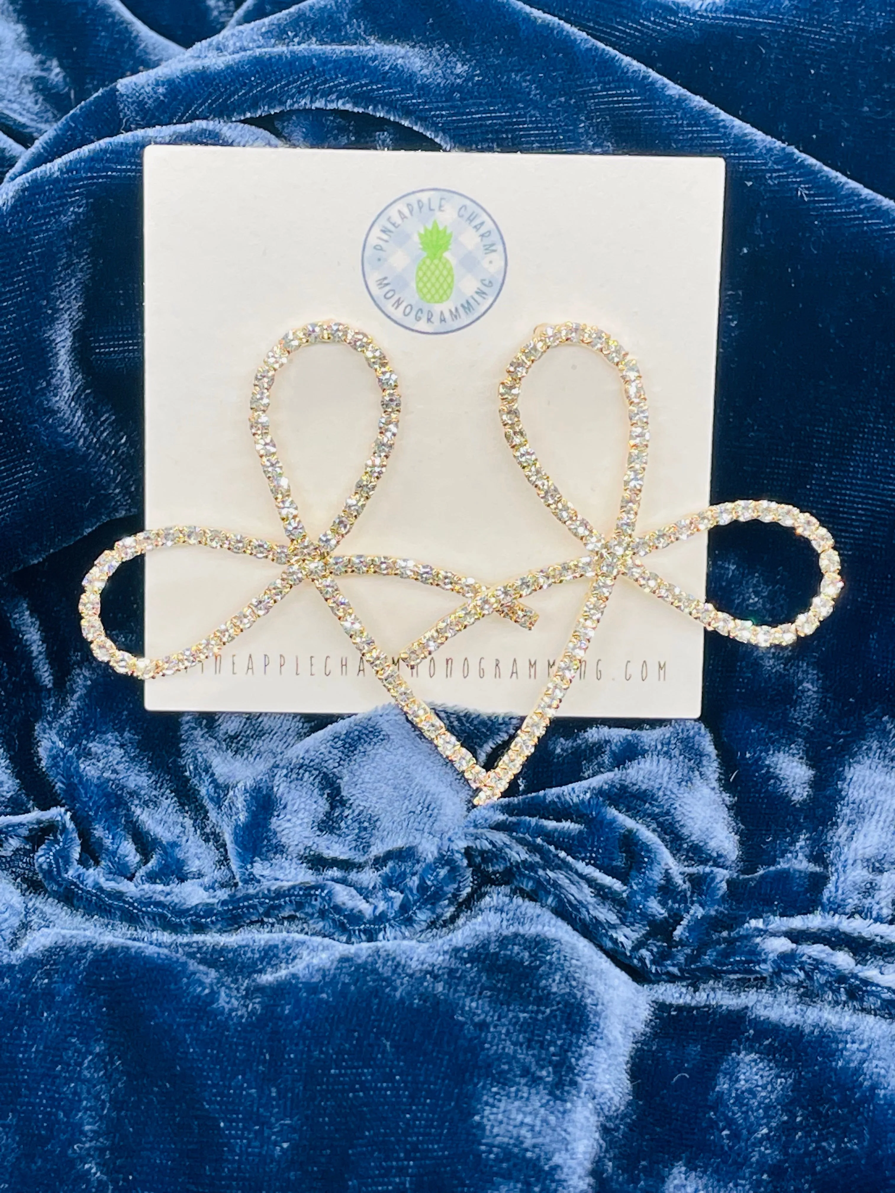 Rhinestone Bow Earrings