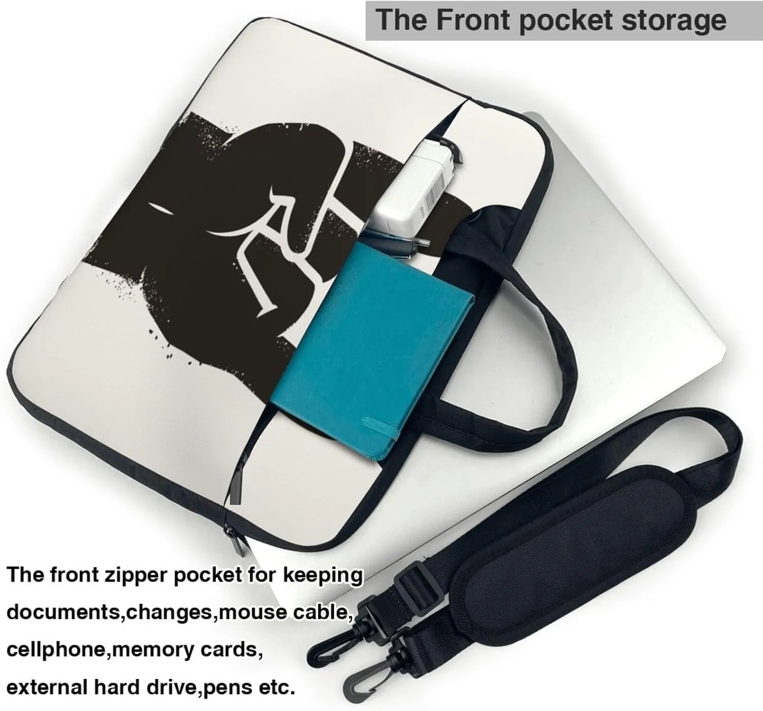 Rock Gesture Finger Hand Laptop Bag Lightweight Notebook Bag Fashion Business Briefcase 13"/14"/15.6"