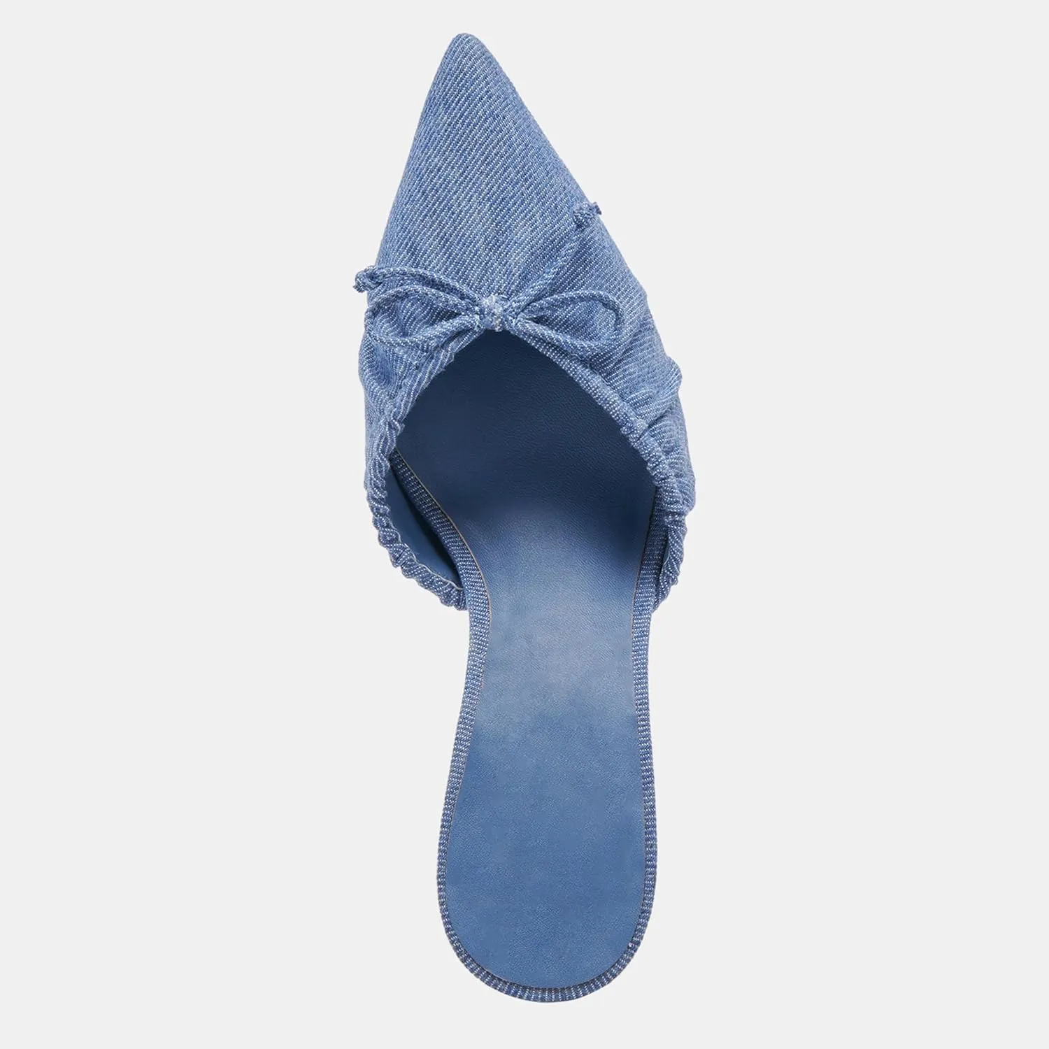 Ruched Kitten Heels for Women with Bows Comfortable Pointed Toe Mule Dressy Heels Sexy Slip on Stiletto Heels Pumps.
