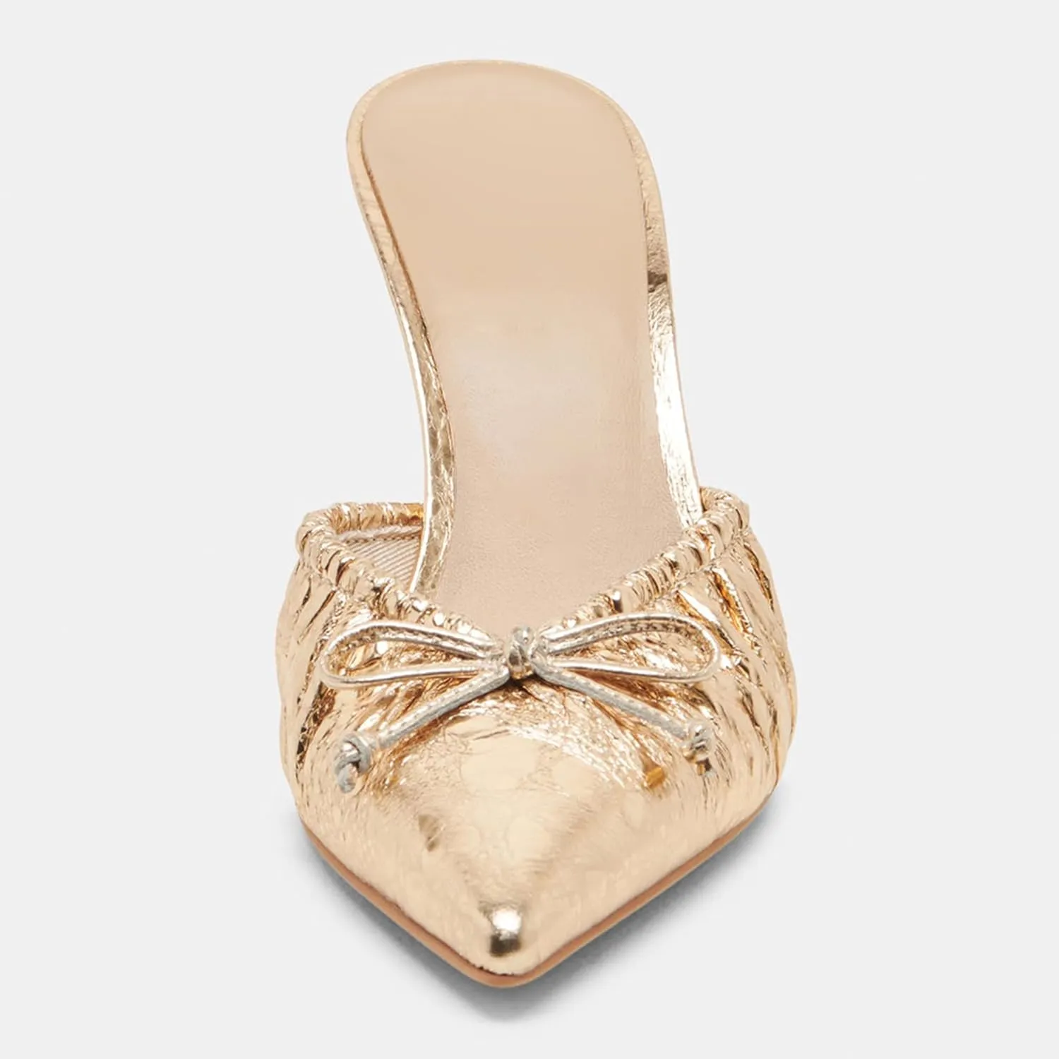 Ruched Kitten Heels for Women with Bows Comfortable Pointed Toe Mule Dressy Heels Sexy Slip on Stiletto Heels Pumps.