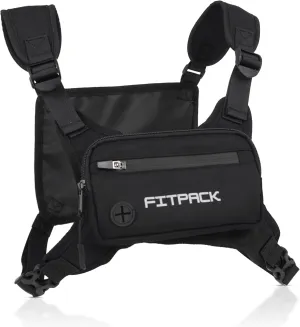 Running Vest for Men & Women, Lightweight Chest Bag for Phone Holder and Storage Vest, Water Resistant Cross Body Pack Running with Adjustable Shoulder Straps for Workouts and Training (Black)
