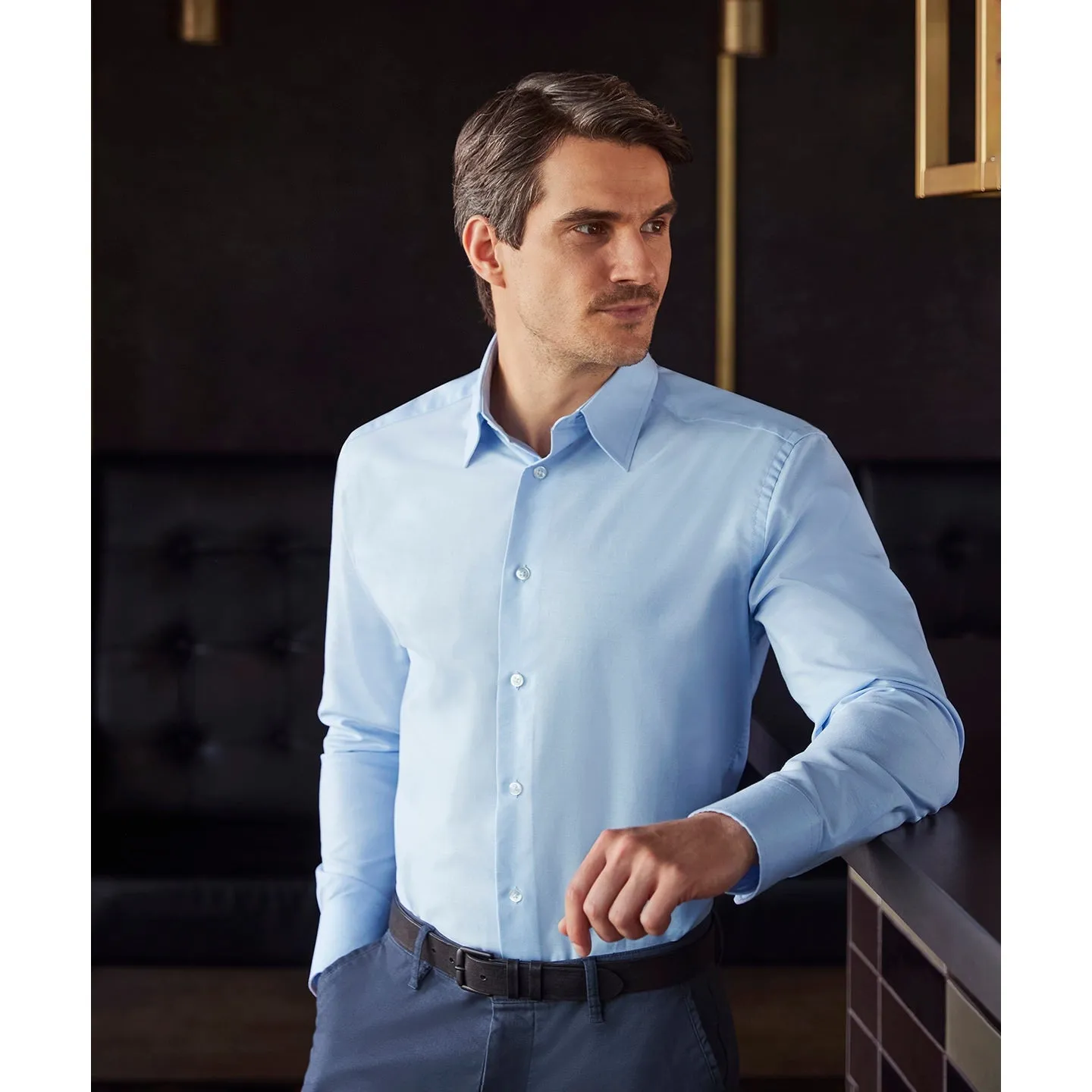 Russell Collection Long Sleeve Easycare Tailored Oxford Shirt